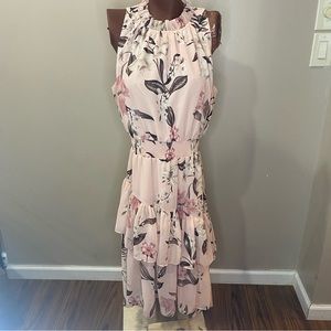 Eliza J pink floral sleeveless dress, size 18